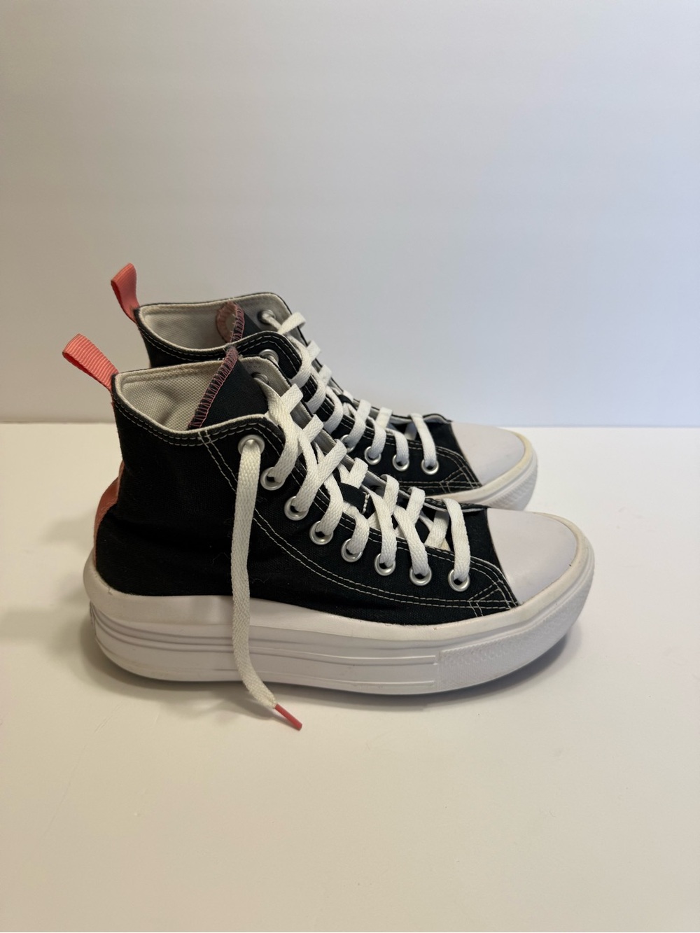 Converse Chuck Taylor Black & White High-Top Platform Sneakers Sz 5 - Picture 3 of 8